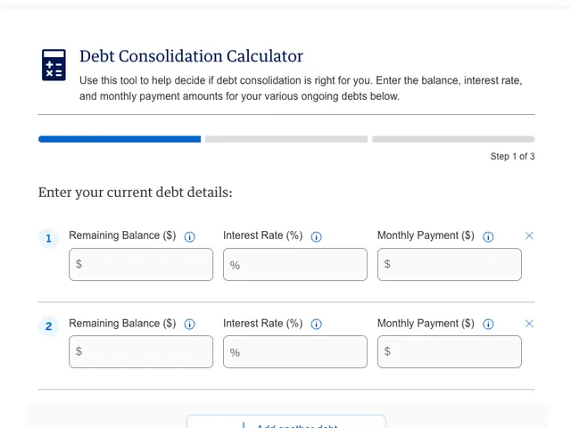 American Express Financial Calculators - Debt Consolidation