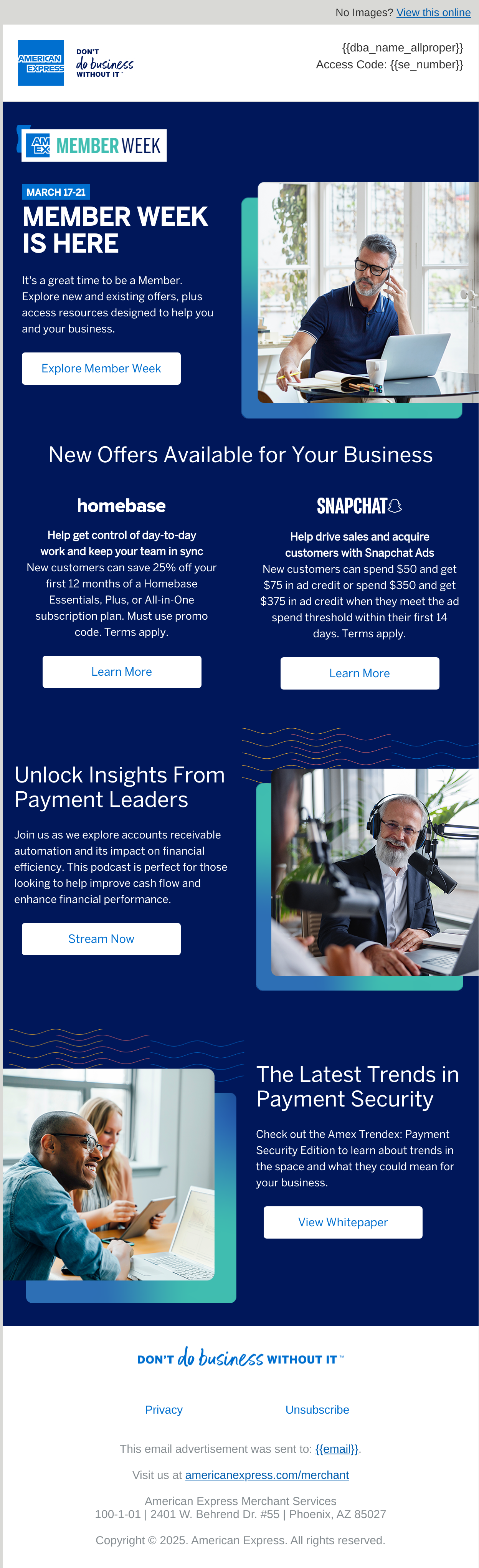 AmEx Member Week Email