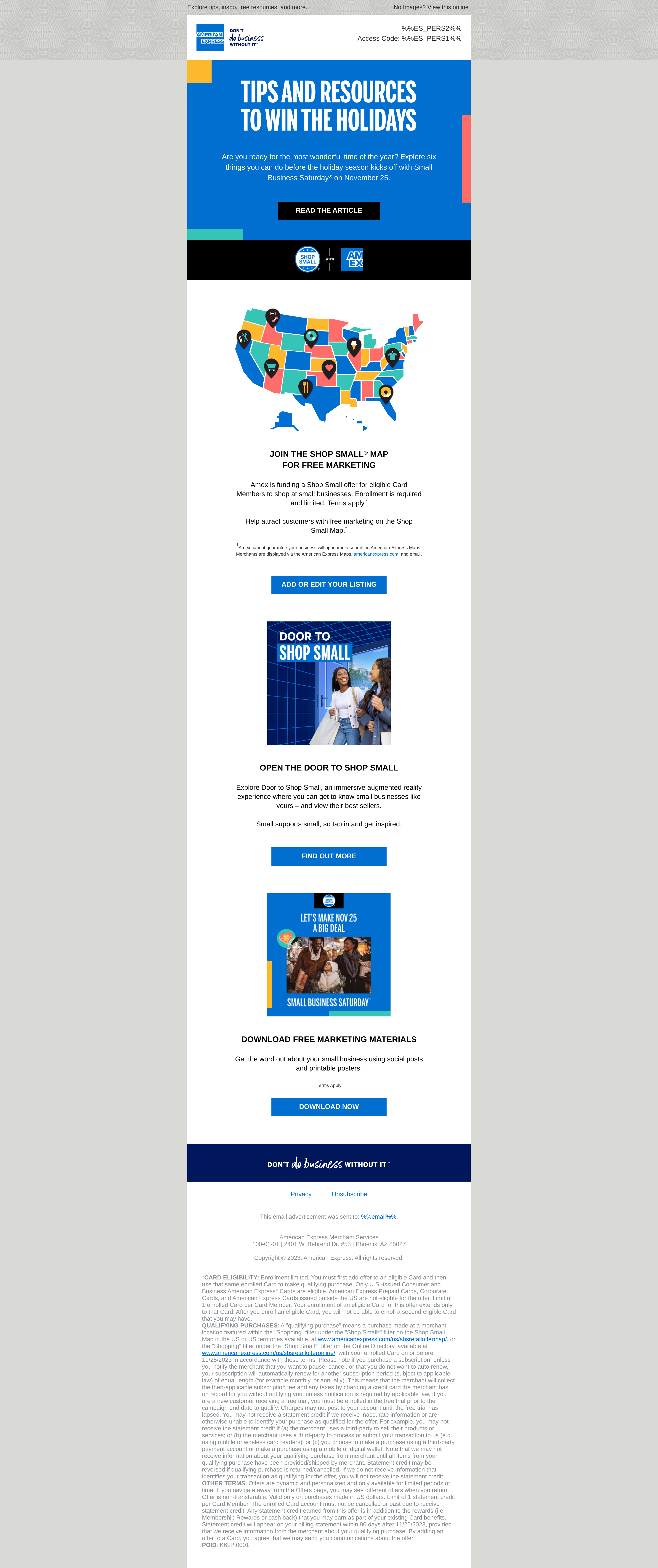 American Express - Shop Small -Email 1