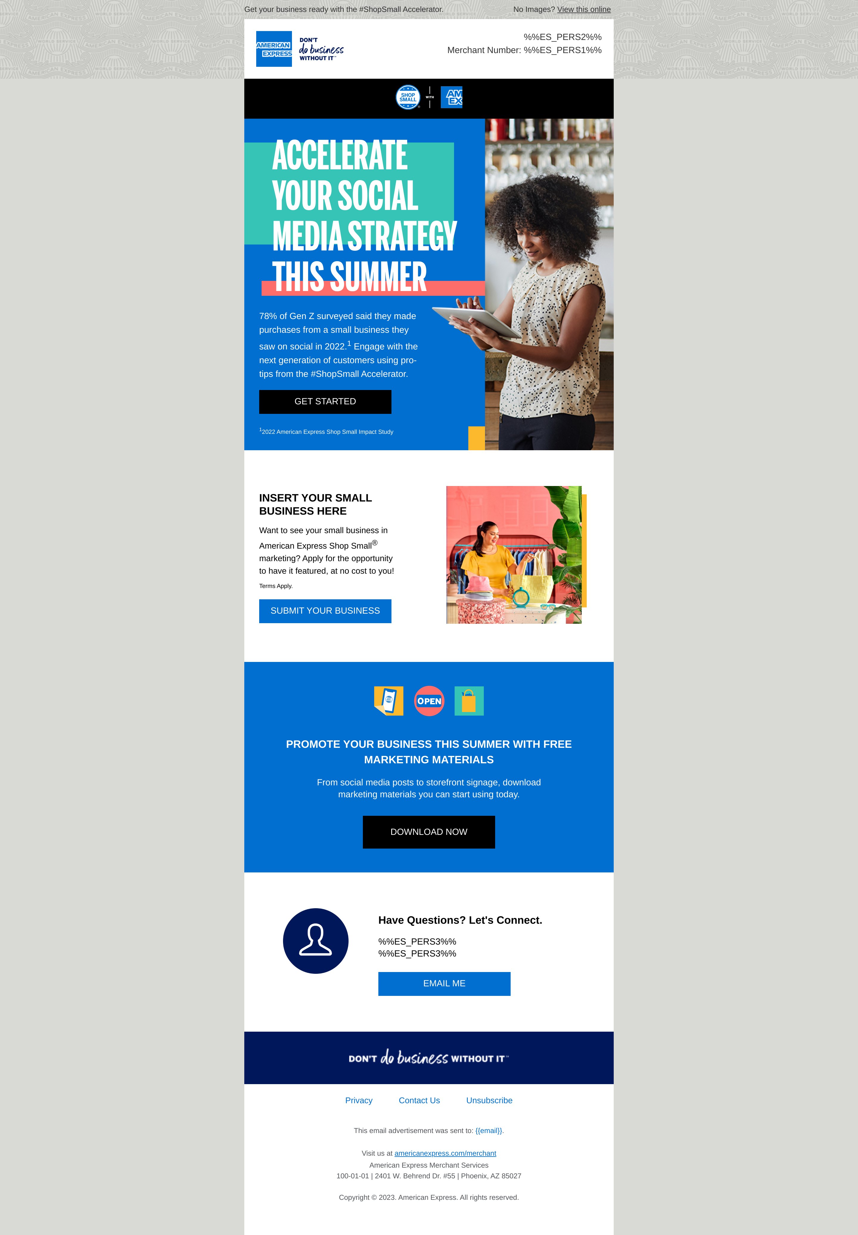AmEx Shop Small Campaign - Email 2