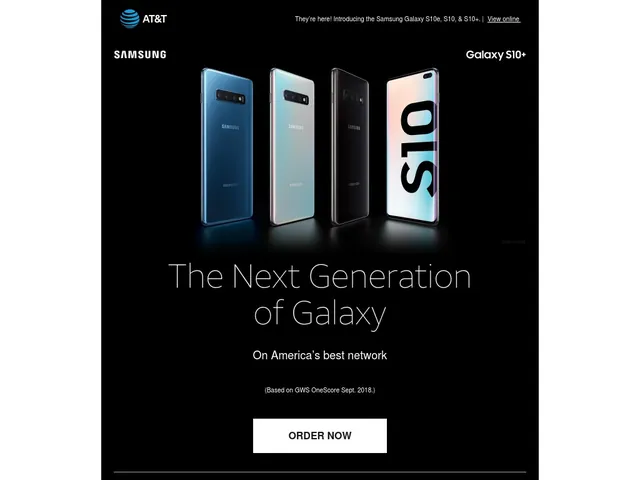 AT&T Samsung Galaxy S10 Launch BOGO Email