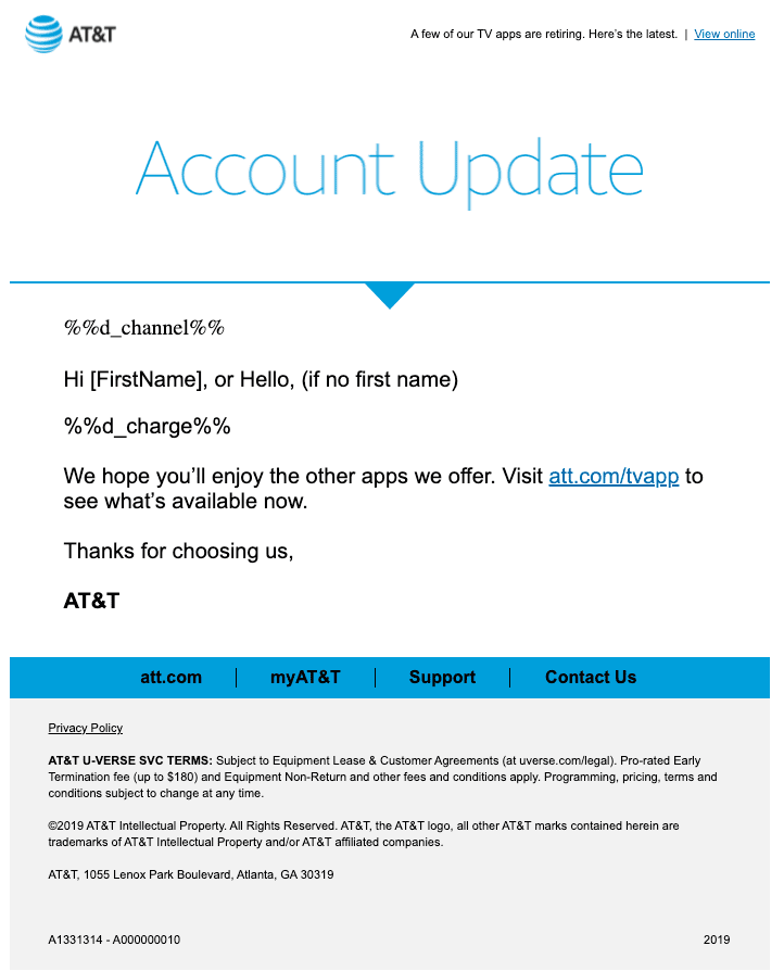 AT&T TV Apps Retiring Account Update