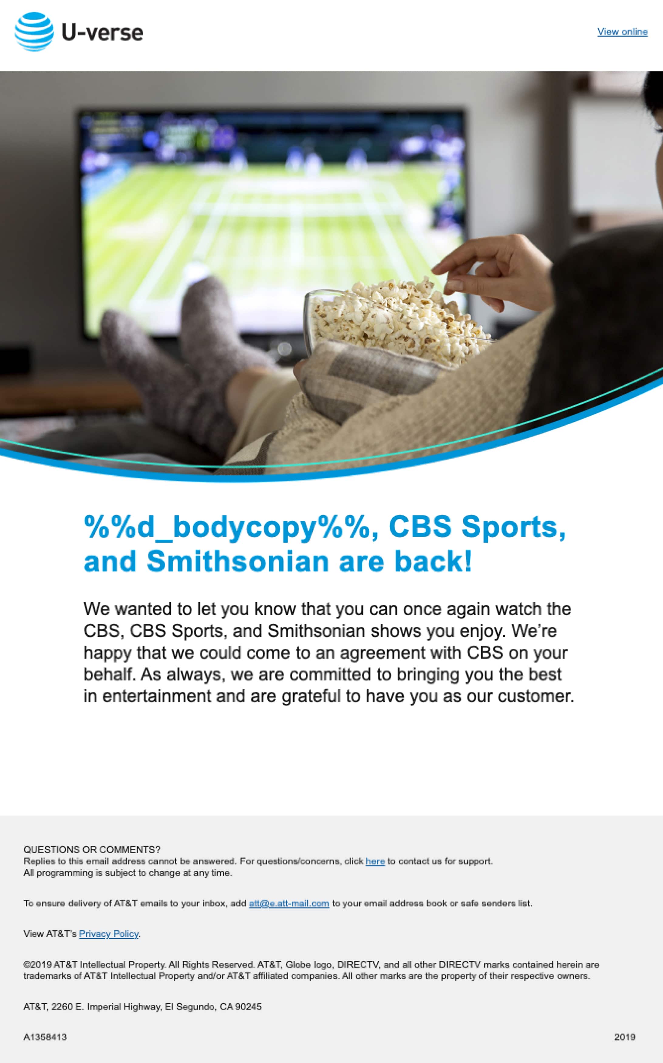 Dynamic Email, AT&T and CBS Sports