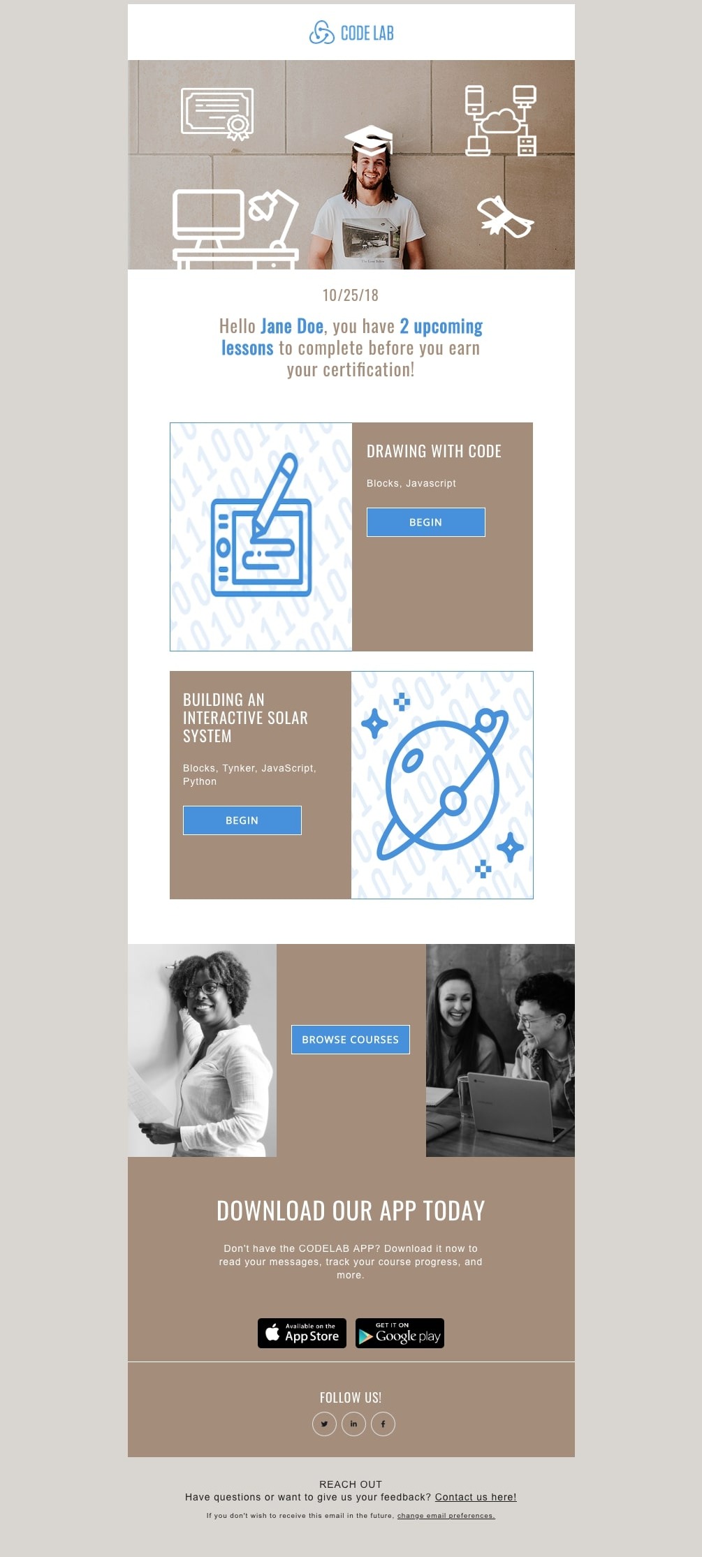 Email for coding school