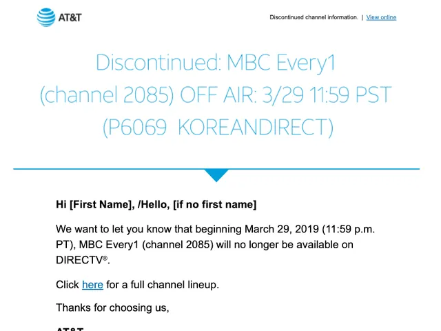 AT&T Service message