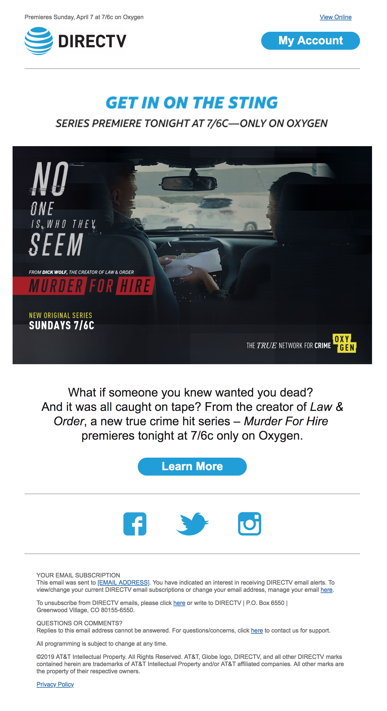 DIRECTV True Crime Network Up-sell