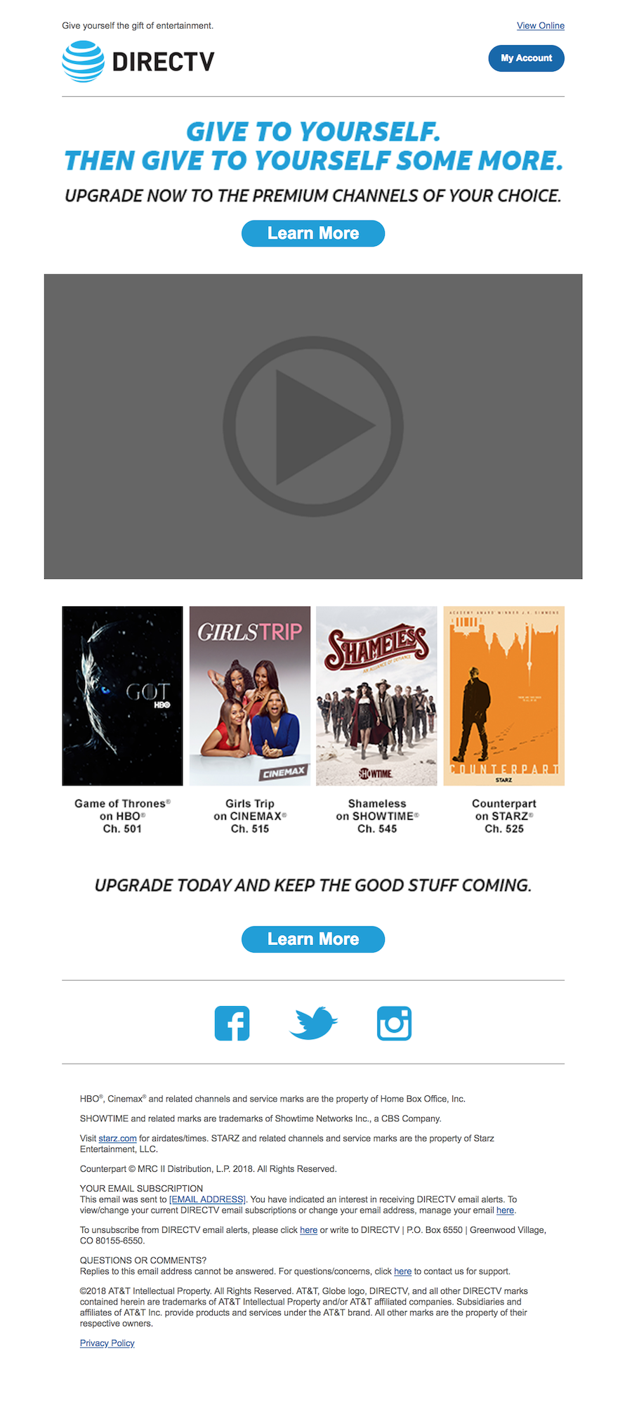 AT&T direct marketing email