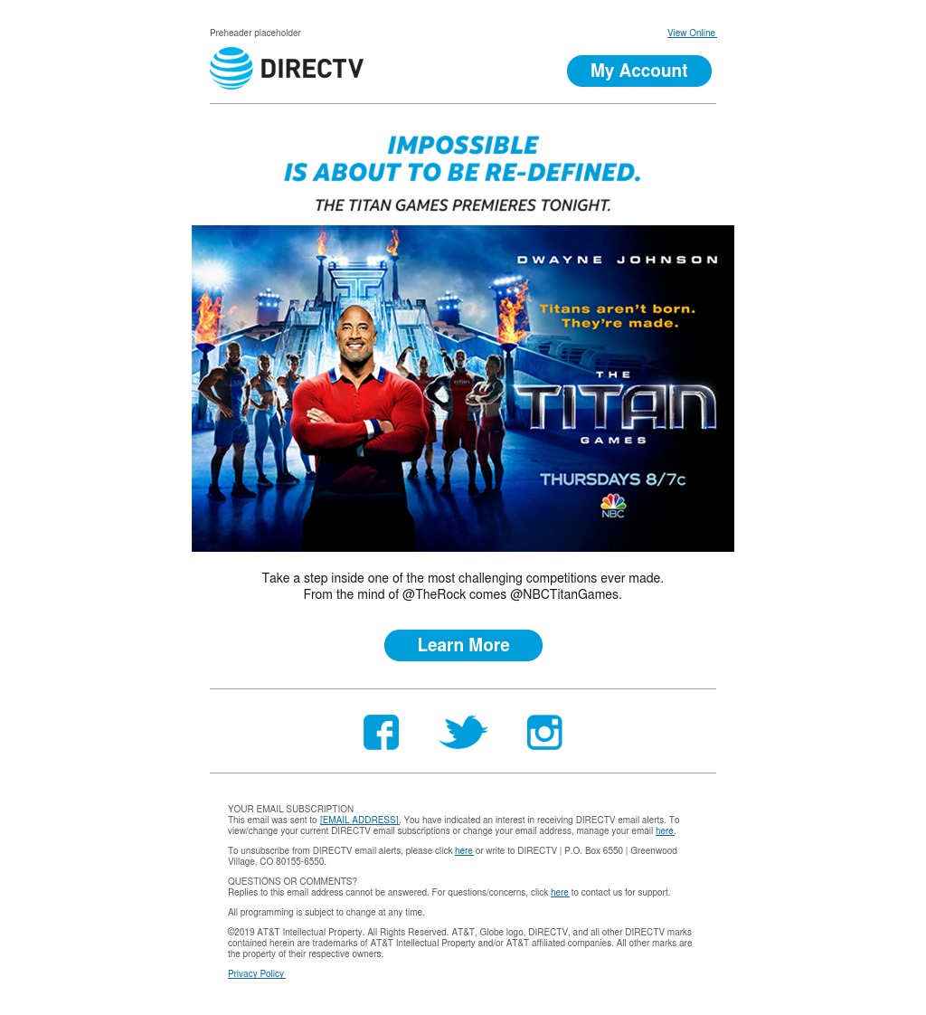 AT&T direct marketing email