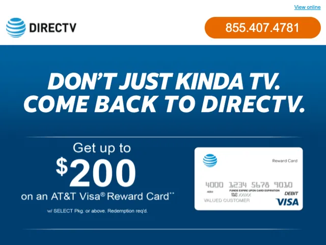 DirecTV Upsell Credit Card Email