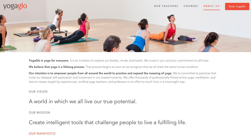 Yogaglo website and application 2