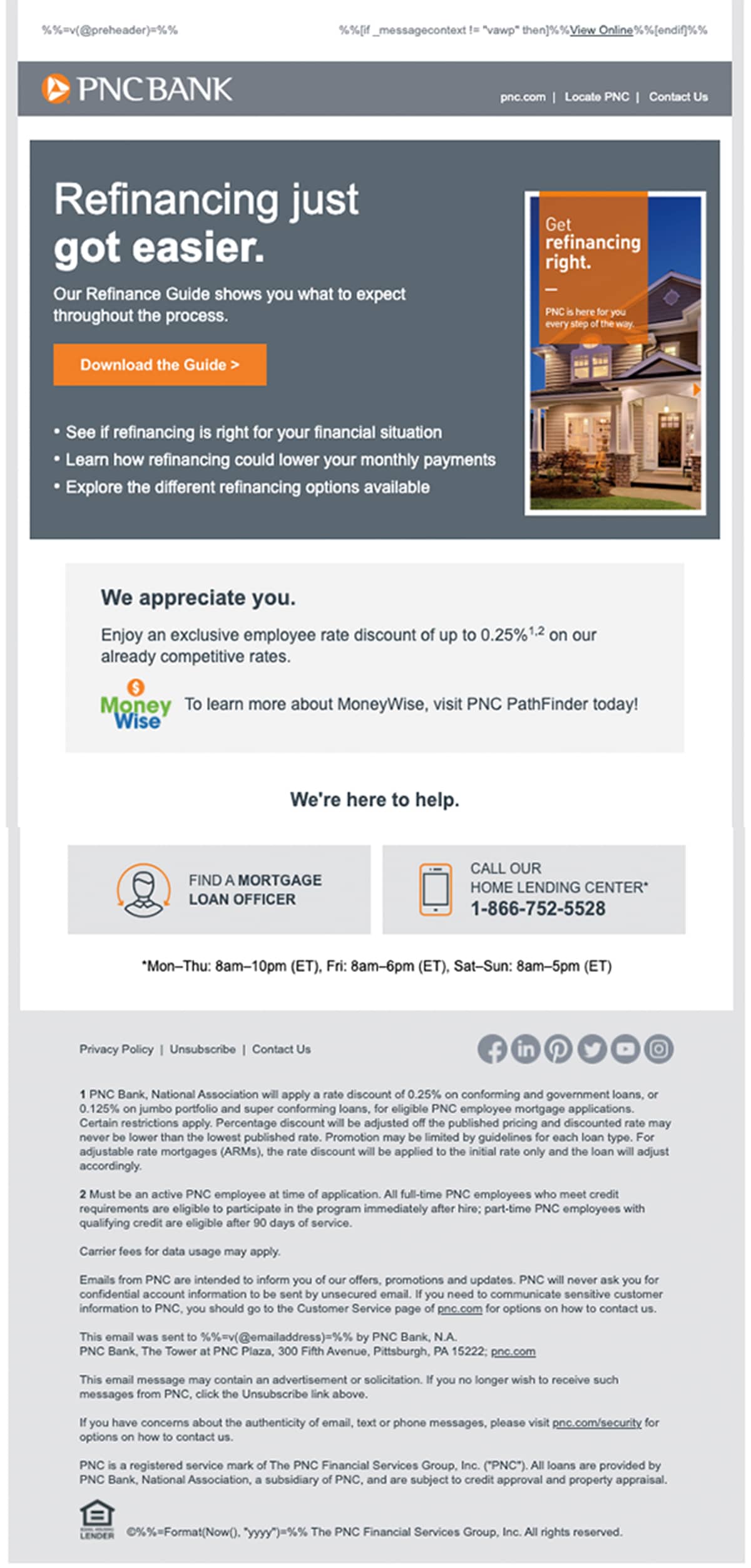 PNC Bank Employee Mortgage Email