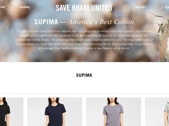 Save Khaki website - collection page